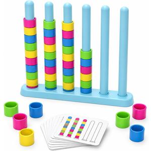 Color Stack Challenge Game-Fast-Paced Color Match Stacking Board Game Quick Thinking Head-to-Head Party Game for Family Game Night Travel-Friendly Competition Set for 2-4 Players