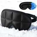 3D Cooling Sleep Mask with Double Coldfocus Gel - Frozen Cold Gel Eyes Mask with Contoured Blackout Hot & Cold Therapy for Women, Men Sleeping on Airplane Traveling for Migraine, Dry Puffy Eyes, 1 Pack