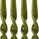 MAITREYA Olive Spiral Taper Candles Conical Stick Candles Taper Candles-Set of 4 for Decoration Weddings Party Church-Unscented Dripless Candles,10inch(Olive)