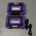 Rechargeable Black Light, Battery Powered Blacklight, Cordless 395nm Ultraviolet Flood Light for Neon Glow Party,Halloween,Body Painting,2 Packs