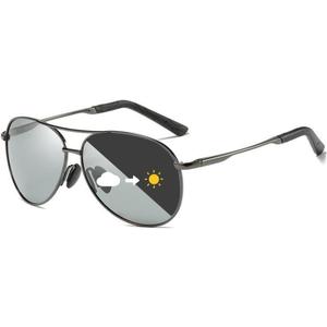 Polarized Photochromic Sports Sunglasses for Men UV-Protection Day & Night Driving Glasses - Al-Mg Metal Ultralight