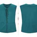 Century Star Pirate Vest Men - Renaissance Costume Men Medieval Viking Gothic Steampunk Sleeveless Halloween Costumes (Green, S)