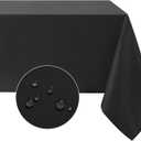 Softalker Rectangle Tablecloth, Waterproof & Stain Resistant Table Cloths Wrinkle Free Fabric Washable Polyester Table Cover for Dining/Party/Outdoor/Camping - 60 x 84 inch, Black