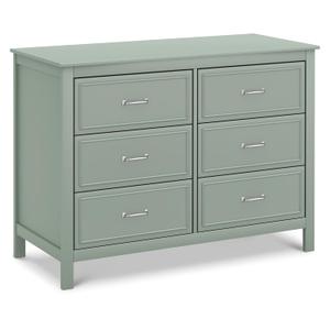 Davinci Charlie 6-Drawer Baby Dresser - GREENGUARD Certified, Wooden Double Chest of Drawers for Kids - Easy to Assemble, Multi-Purpose Storage Dresser for Bedroom, Nursery, Living Room - Light Sage