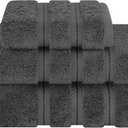 American Soft Linen Premium 3 Piece Towel Set, 1 Bath Towel 1 Hand Towel 1 Washcloth, 600 GSM 100% Cotton Turkish Towels for Bathroom, Dark Gray Towel Set