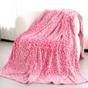 Pink Throw Blanket for Women - Soft Fuzzy Fleece Leopard Throw Cheetah Print Couch Bed Blankets, Pink Mothers Day Birthday Gifts for Women, Cute Stuff Aesthetic Room Decor for Teen Girls (Throw Size 50" x 60" (127 x 152 cm))