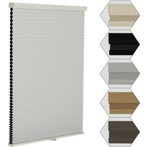 MYshade Cordless Blackout Window Blinds & Shades Pull Down Room Darkening Window Shades Light Blocking Honeycomb Cellular Shade for Indoor Windows Easy to Install 50 inch Wide, H72 White Blinds (Color-coordinated White)