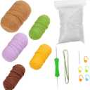 Tofficu 1set Potted Crochet Flower Kit Yarn Craft for Home Decoration Desk Ornament Unique Bonsai Crochet Flower Design for Birthday Parties and Creative Projects Different Color