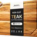 20'' Extra Large Teak Wood Cutting Board for Kitchen Non Slip Over Sink Charcuterie Board Serving Heavy Duty Non Toxic Wooden Chopping Board Thick Haus Big Xl XXl Convenient Kitchen Essentials