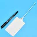 100 Plastic Shipping Tags - Waterproof, Writable Labels for Security, Storage, Hanging - With Marker Pen (White)