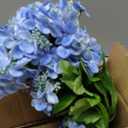 Real Touch Hydrangea Artificial Flowers 19 Tall Artificial Hydrangea Flowers Double-Headed Faux Hydrangeas, Blue Hydrangeas, Realistic Silk Hydrangea for Home Decor Weddings Arrangements-5 Branches