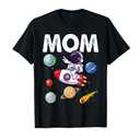 Mom Mommy Mother Space Astronaut Birthday Family Matching T-Shirt, Large