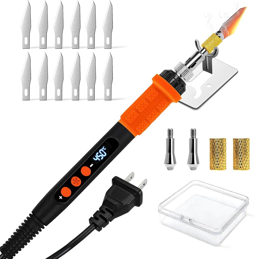 K KERNOWO Digital Hot Knife Foam Cutter, 500C Max Heat Electric Craft Knife for 3D Print Support Removal, Shaping Cosplay EVA Foam & Plastic Cutting Tool, Hobby Knife Kit with Storage Bag