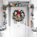 Christmas Tree Ornaments Set Velvet Balls, 12pcs Shatterproof Christmas Bulbs Ornaments for Xmas Tree Decorative Hanging, Vintage Flocked Decoration, 78mm, 3.15 in, Multicolor Green Brown Neutral