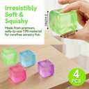 4 Pcs Stress Cube Glow in The Dark, Slow Rising Squishy Fidget Toys for Adults Teens Boys Girls Anxiety Relief Squeeze Stress Balls Sensory Toys for Kids with Autism Party Favors Gifts