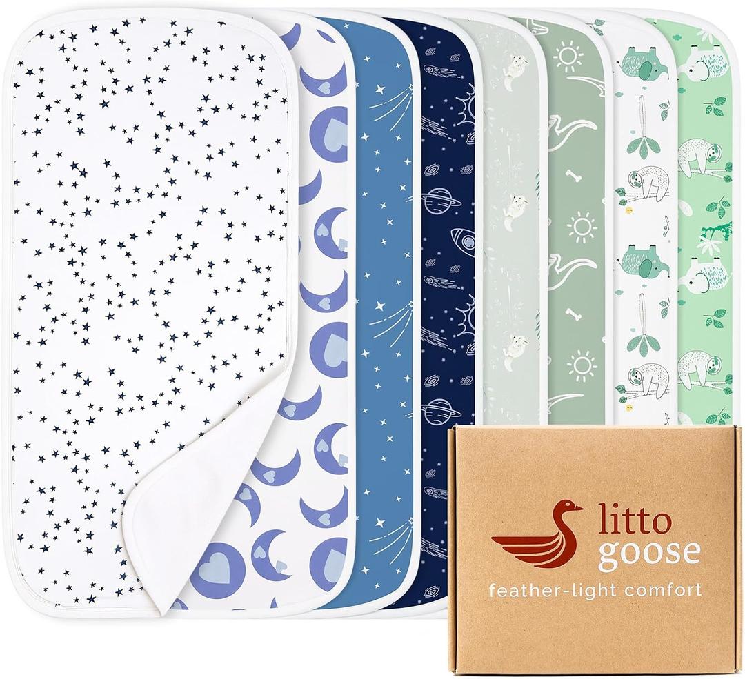 Premium 8-Pack Waterproof Baby Burp Cloths, Extra Large 13"X26" Soft Absorbent Burping Clothes for Newborns and Infants, Baby Shower Boys Girls (Cosmoadventure)