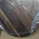 Set of 2 Large Round Black Walnut Wood Ottoman Tray 