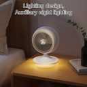 13In Fans for Bedroom with Light, Table Air Circulator Fans, Desk Oscillating Fan for Whole Room, 70 Vertical and 100 Oscillating, 3 Speeds, 28dB Quiet, for Home,Office,Outdoor, Mini