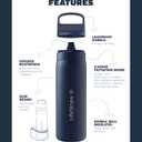 LifeStraw Go Series – Insulated Stainless Steel Water Filter Bottle for Travel and Everyday Use, Removes Bacteria, Parasites and Microplastics, Improves Taste, 18oz Icelandic Blue