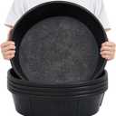 Sadnyy 5 Pcs 3 Gallon/ 12 Quart Rubber Feeder Pan, Rubber Feed Pan Utility Horse Feed Bucket Dog Bowl Horse Feeder for Cats Dogs Goats Chicken Dust Bath Container Animal Feeding, 10.6 x 4.1 Inch