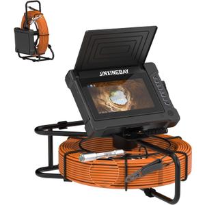 Sewer Camera 100ft 7" Pipe Drain Inspection Camera DVR Borescope Waterproof IP68 18mm Endoscope HD 1000TVL Included 32GB Card for Home Wall Duct Drain Pipe