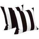 LVTXIII Outdoor Throw Pillow Covers 16 x 16 Inch, Covers ONLY Modern Cute Pattern Decorative Square Toss Pillow Case Pack of 2 for Home Patio Garden Sofa Bed Furniture, Cabana Black