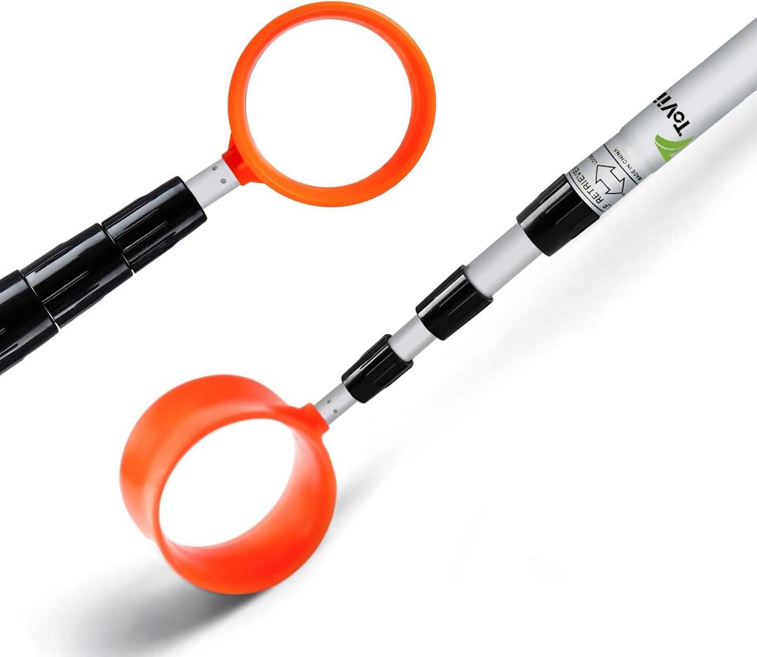Golf Ball Retriever - Telescopic Aluminum Alloy Pole and Firm Nylon Cup Grabber (18ft)