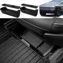 Front Under Seat Storage Box Compatible with Tesla Cybertruck 2024, Under Seat Organizer with Silicone Pad for Cybertruck Accessories