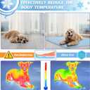 Cooling Mat for Dogs Extra Large, 59"x40" Breathable Cold Crate Pad for Pet with Non-Slip Bottom, Washable Waterproof Cool Fiber Pet Cooling Pad for Dog Bed Indoor/Outdoor Summ