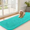 OLANLY Dog Door Mat for Muddy Paws 59x20, Super Absorbent Chenille Mud Mat | Teal, Absorbs Moisture and Dirt, Non-Slip Machine Washable Doormat, Quick-Drying Indoor Entryway Floor Carpet for Dogs