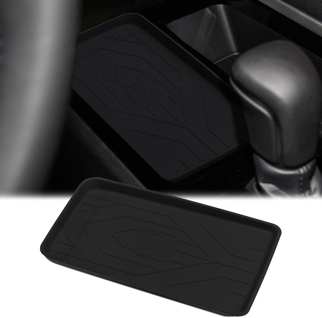 Auovo Center Console Wireless Charging Mat Compatible with Toyota Camry Accessories 2025 2026 Car Custom Silicone Wireless Charging Protective Mat Pad for New 2025 Camry 1-Piece (Black)