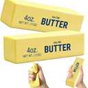 Butter Squishy, Squeeze Toys, Squishy Butter, Realistic Butter Stick Soft Squeeze Toys (Butter-2PCS)