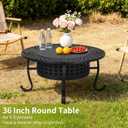 FDW 36 Inch Fire Pit with 2 Adjustable Grills, Wood Burning Fire Pits for Outside with Lid & Fire Poker, BBQ& Outdoor Firepit & Round Metal Table 3 in 1 for Patio, Picnic, Party