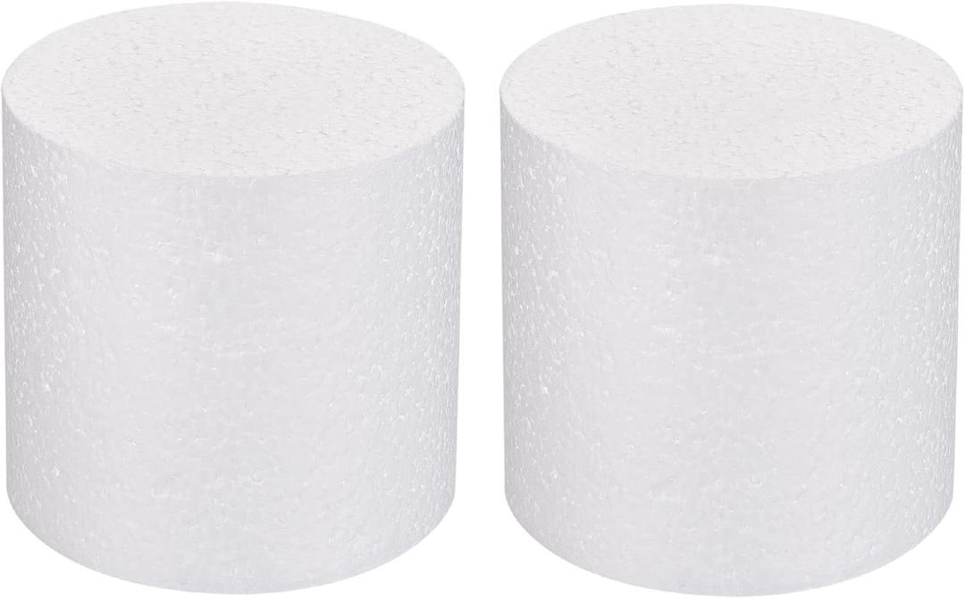 MECCANIXITY Round Foam Cake Dummy 4 Inch x 4 Inch Circle Dummy Cake Set for Wedding Cakes, Birthday Cakes, Crafts, and Window Displays 2 Pack