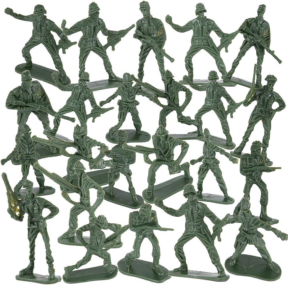 ArtCreativity Little Green Army Men Toy Soldiers, Bulk Pack of 144 Military Toys Figurines, Plastic Army Guys Playset, Action Figures in Assorted Poses, Fun Gift and Party Favors for Boys and Girls