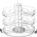 Qunclay Acrylic Rotating Business Card Holder 18 Pocket Sticker Display Organizer Multiple Spinning Clear Countertop Business Card Stand for Office