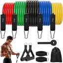 Resistance Bands with Handles, 5-Level Exercise Bands with Handles, Resistance Bands for Men and Women, Exercise Bands for Full-Body Training, Fitness, Physical Therapy, Workout Bands at Home, Gym