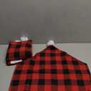 FOIMAS Christmas Santa Hat Chair Covers,4pcs Buffalo Plaid Christmas Dining Chair Back Slipcover for Christmas Kitchen Home Decoration Supply