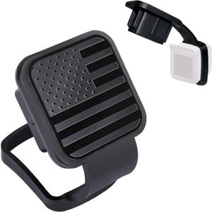 2 Inch Rubber Trailer Hitch Cover, Durable Tow Hitch Covers with American Flag, Car Exterior Accessories Fits for 2 Inches Hitch Receivers, Hitch Cover Tube Plug Cap for Trucks, Black