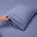 Hearth & Harbor Extra Deep Pocket Queen Sheets Sets - Fits Mattress 18-24 Inches Deep - Extra Deep Pocket Sheets - 6 Piece Queen Size - Steel Blue