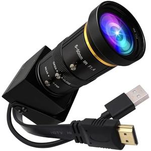 ELP 4K HDMI USB Camera Manual Zoom Webcam Dual Output Telephoto Camera for Computer TV Projector 5-50mm 10X Zoom Camera Mini Lightburn Camera Industrial USB Security Camera for Laptop Pi Jetson Nano