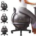 Gaiam Ultimate Balance Ball Chair (Standard or Swivel Base Option) - Premium Exercise Stability Yoga Ball Ergonomic Chair for Home and Office Desk - 52cm Anti-Burst Ball, Air Pump, Exercise Guide