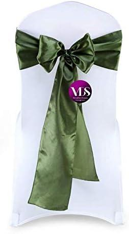 VDS Satin Chair Sashes Chair Cover Back Tie Sateen Bows Ribbon for Wedding Birthday Graduation Engagement Ceremony Event Party Banquet Venue Hotel All Dining Chair Decoration (10PC)
