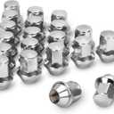 Dynofit 14x1.5 Factory Lug Nuts for Mustang Edge, 20pcs One-piece Style Chrome Wheel Nut Compatible With Ford Explorer Fusion Maverick, Alloy Steel Lugnut fit Aviator MKX Replace OE#ACPZ-1012-M/1012-D (Silver)