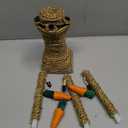 Hamiledyi Pet Rabbit Toy Tree Bunny Fun Chew Toy Rattan Grass Scratcher Climbing Tree Play Carrot Toy for Small Animal