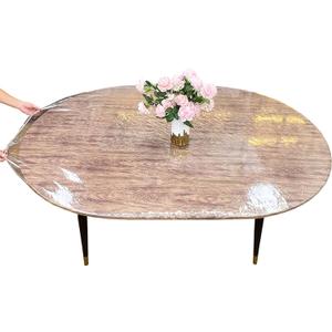 LIBERECOO Oval Clear Fitted Vinyl Tablecloth - Fits 48 x 72 Inch Oval Table - Waterproof Heavy Duty Elasticized Table Cover Elastic Edged Plastic Tablecloths Protector (Large Oval Fits 48"x72" Table)