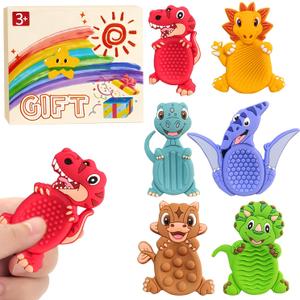 6pcs Dinosaur Easter Basket Stuffers, Sensory Fidget Stress Toys, Autism Calming Special Education Classroom Travel Essentials, Boy Girl Egg Fillers Birthday Party Favor