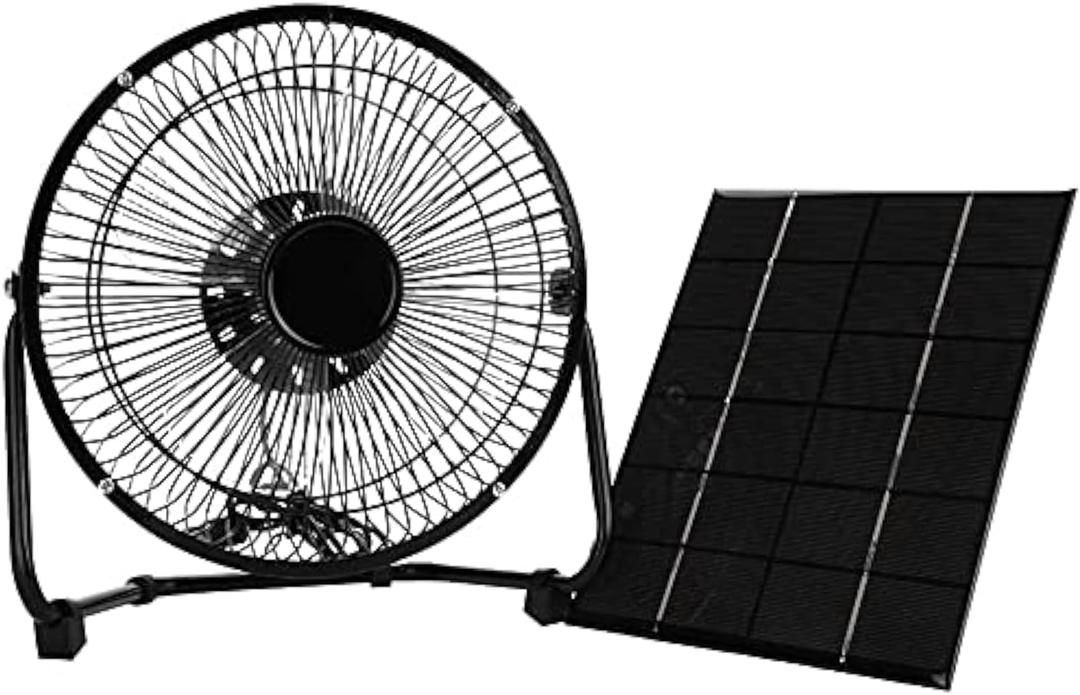 Solar Panel Powered Fan Mini Exhaust Fan for Greenhouse Motorhome House Chicken House Outdoor Ventilation Equipment Ventilator for Pets