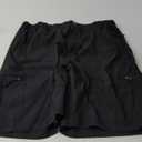 Mens Hiking Cargo Shorts with 6 Zipper Pockets 9" Quick-Dry Lightweight Short for Golf Casual Fishing (X-Large Short, Black)