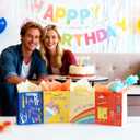 2 x YTJXIbg Birthday Gift Bag Medium Size with Handles &Tissue Paper & Wish Card, 8 Packs 4 Assorted Designs Birthday Bag for Boys Girls.